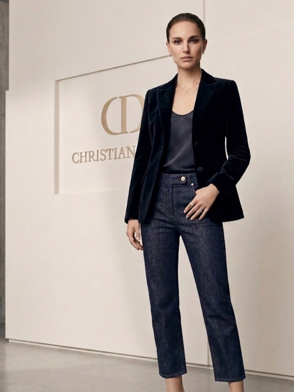 Authentic Christian Dior luxury designer shimmer denim crop jeans Sz 4 Euro 40